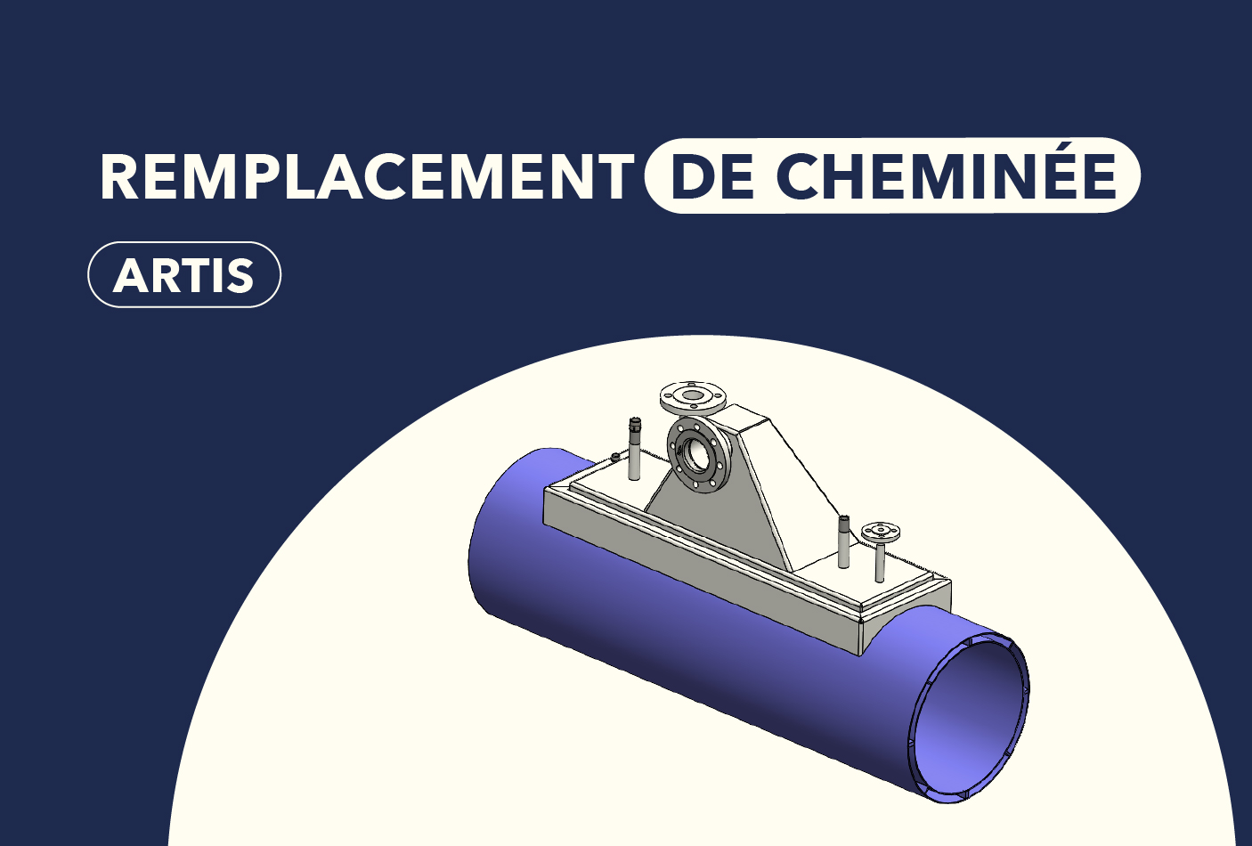 Remplacement cheminée industrielle - Bureau d'études - Technec